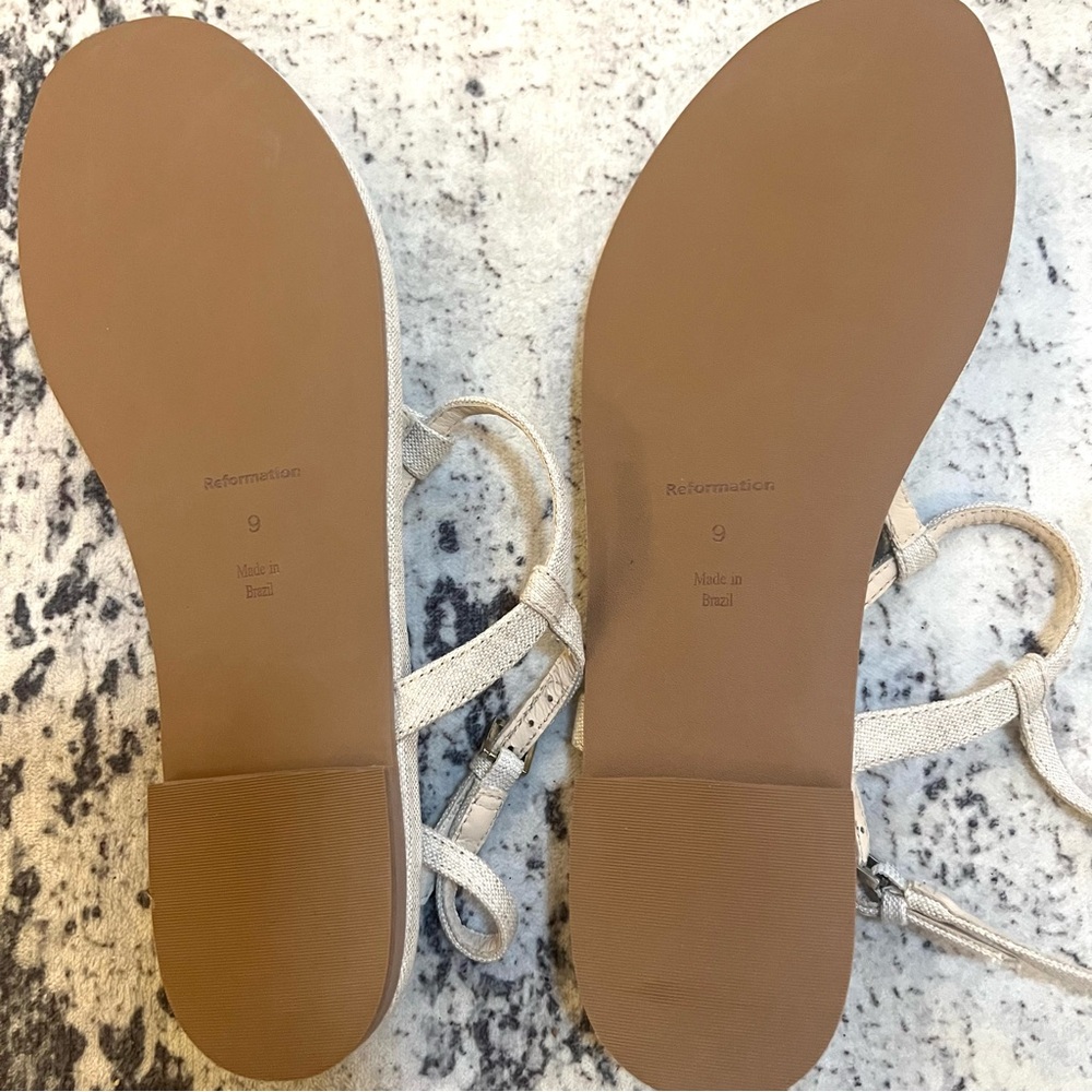 reformation thea linen sandals size 9 new May sale - Picture 7 of 8